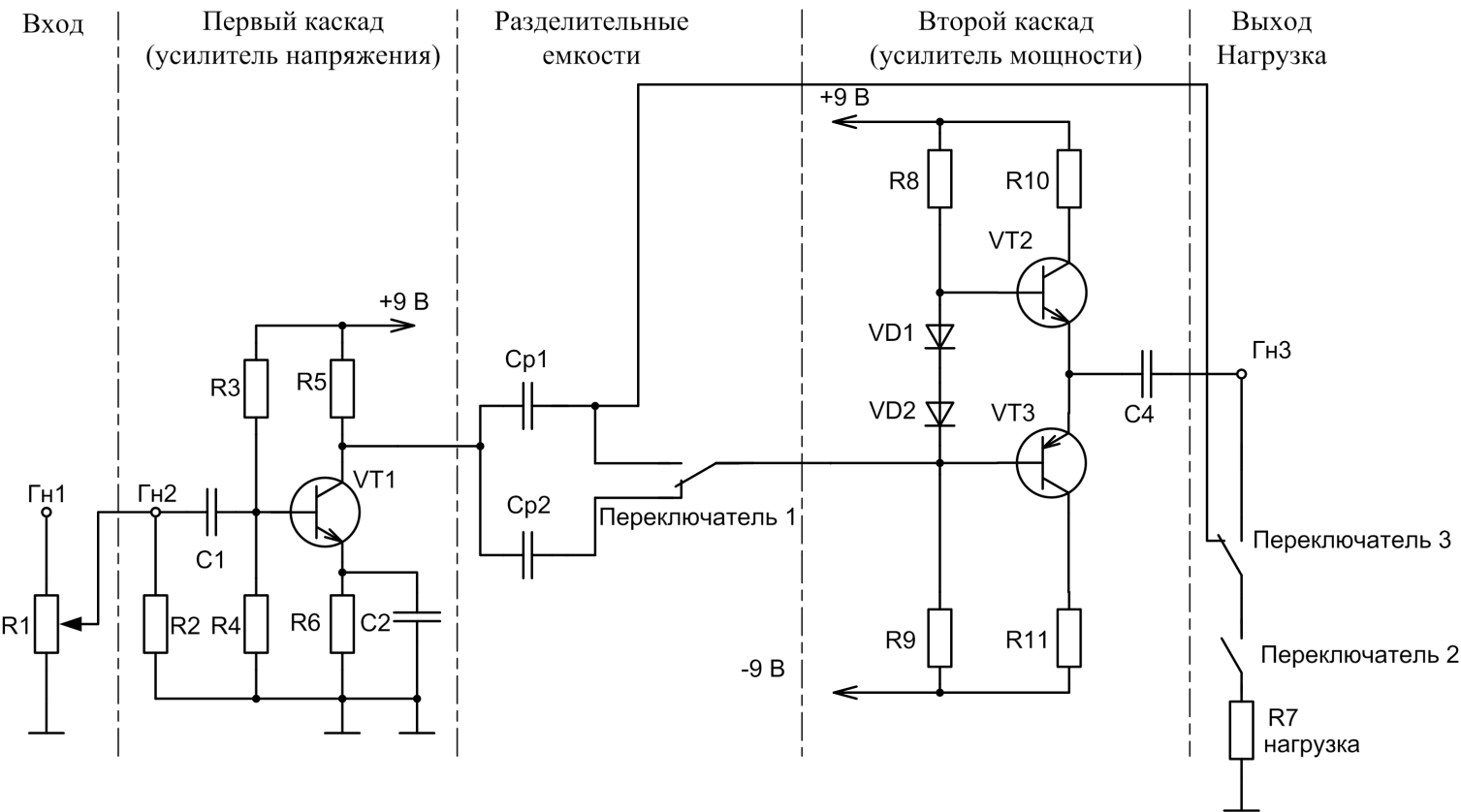 Каскад усилителя. Принципиальная схема двухкаскадного усилителя. Схема двухкаскадного усилителя напряжения на транзисторах. Принципиальная схема двухкаскадного усилителя на транзисторах. Транзисторный усилитель напряжения схема.
